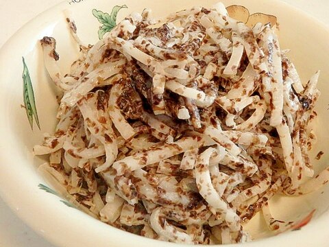 大根と海苔の佃煮のマヨサラダ